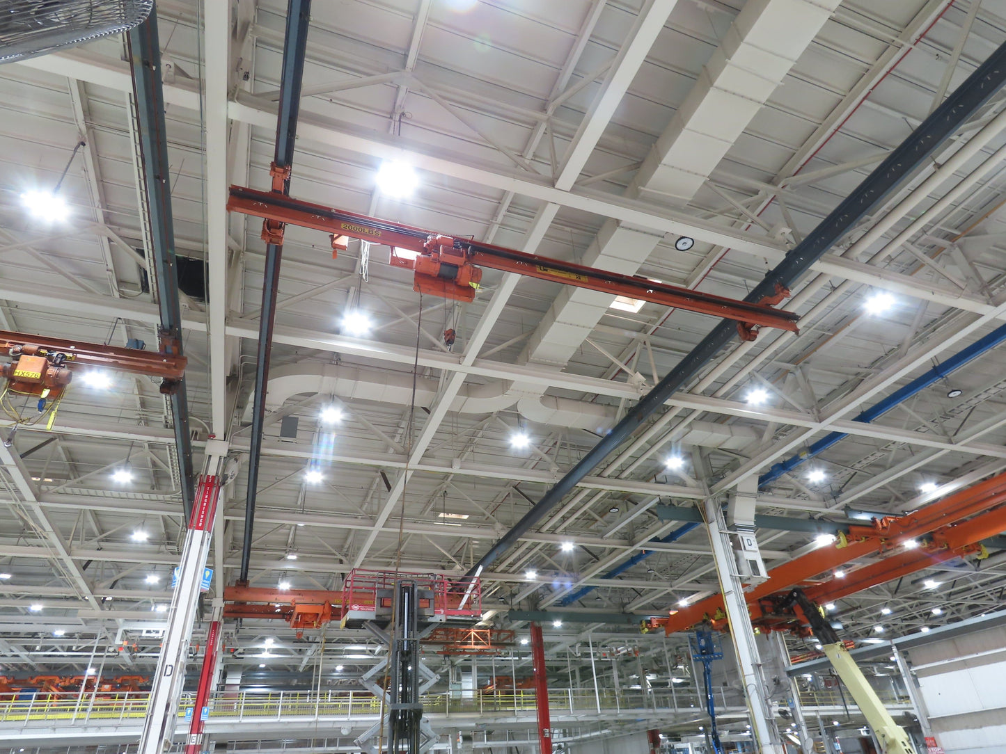 P&H 1 Ton Single Girder Underhung Bridge Crane 28' Span