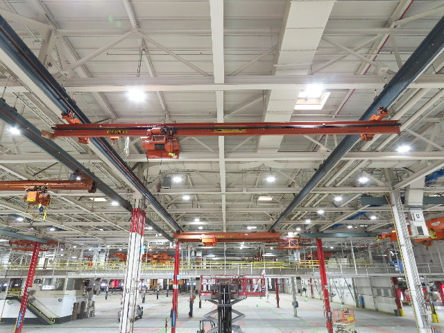 P&H 1 Ton Single Girder Underhung Bridge Crane 28' Span