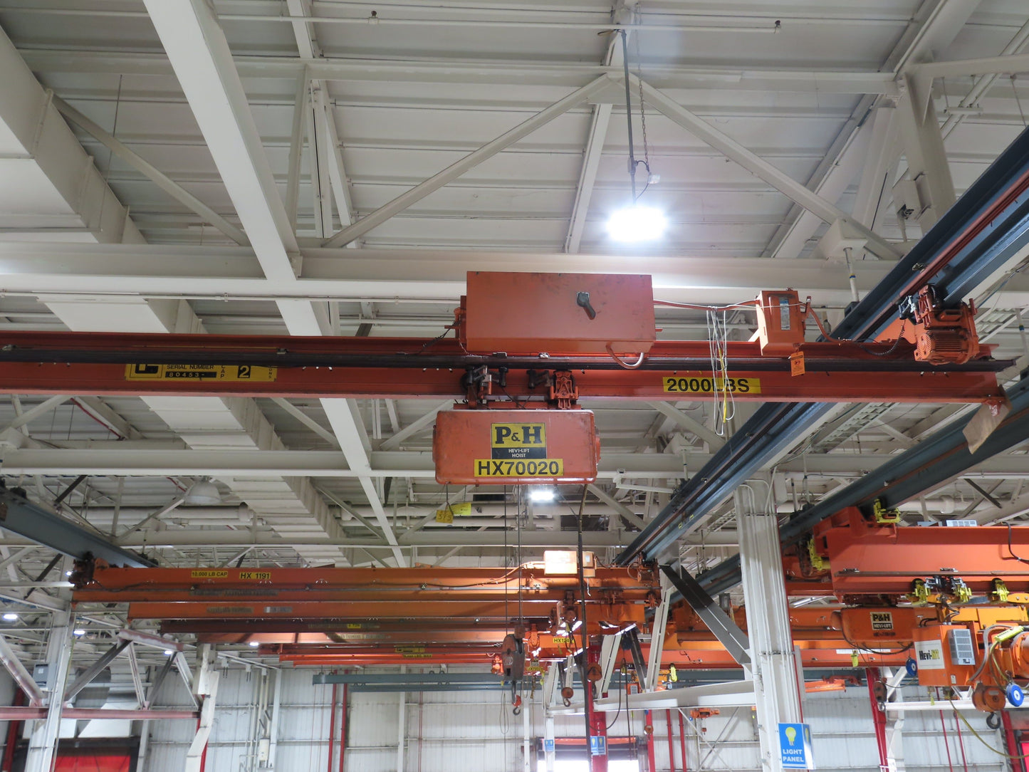 P&H 1 Ton Single Girder Underhung Bridge Crane 28' Span