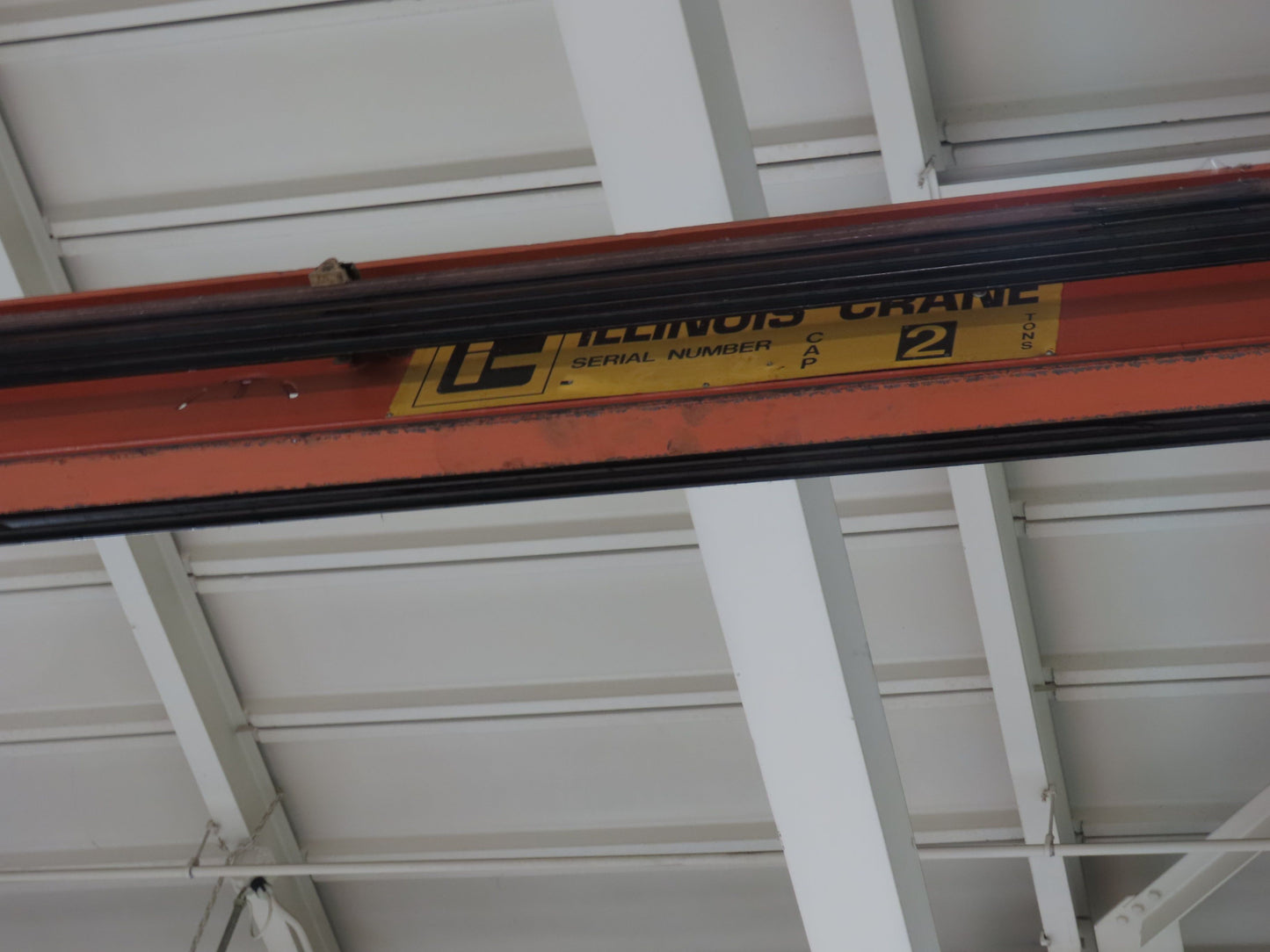 P&H 1 Ton Single Girder Underhung Bridge Crane 28' Span