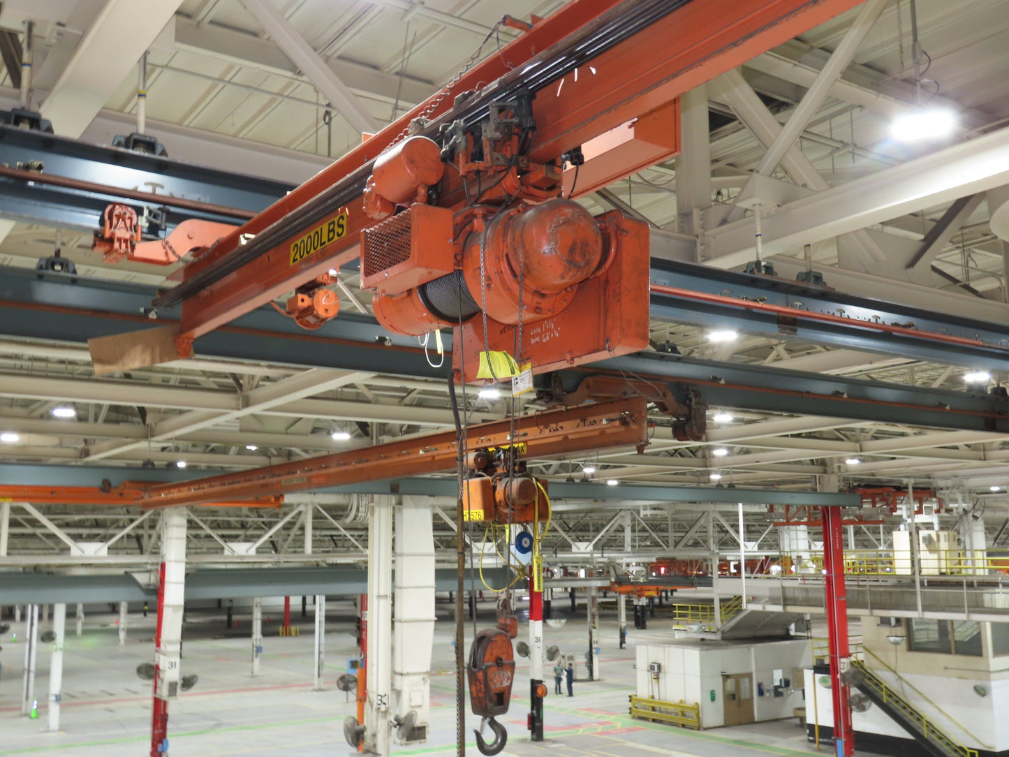 P&H 1 Ton Single Girder Underhung Bridge Crane 28' Span