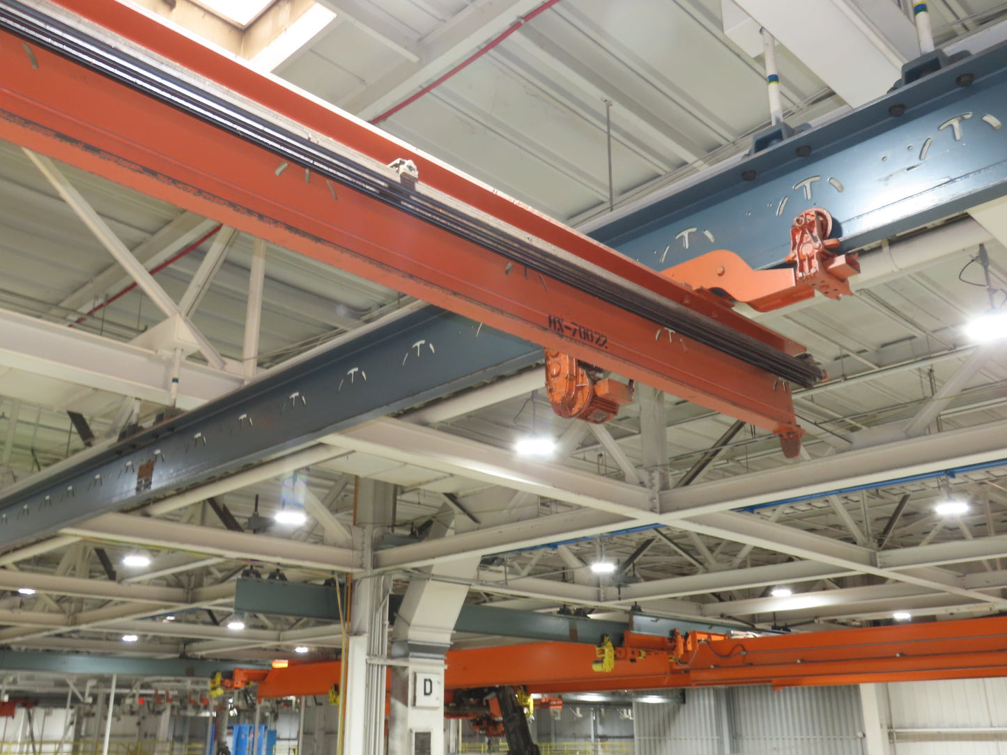 P&H 1 Ton Single Girder Underhung Bridge Crane 28' Span