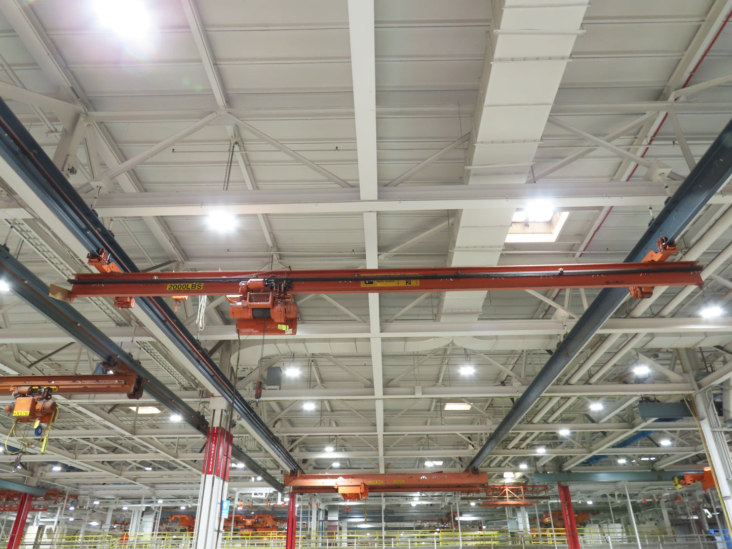 P&H 1 Ton Single Girder Underhung Bridge Crane 28' Span