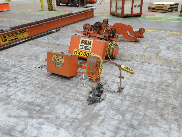 Cleveland Tramrail P&H 1 Ton Single Girder Underhung Bridge Crane 28' Span