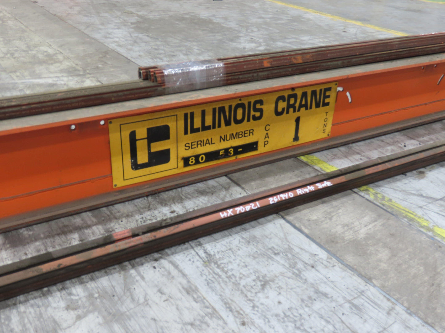 Cleveland Tramrail P&H 1 Ton Single Girder Underhung Bridge Crane 28' Span
