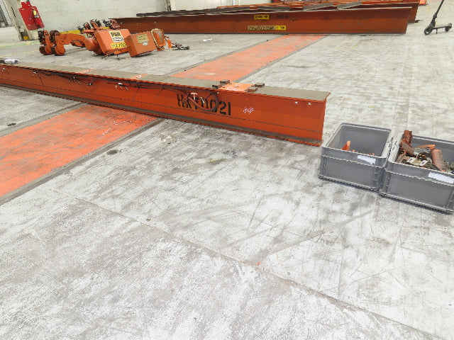Cleveland Tramrail P&H 1 Ton Single Girder Underhung Bridge Crane 28' Span