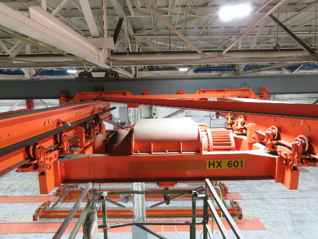 Cleveland Tramrail P&H 7.5 Ton Double Girder Bridge Crane 28' Span w/Remote