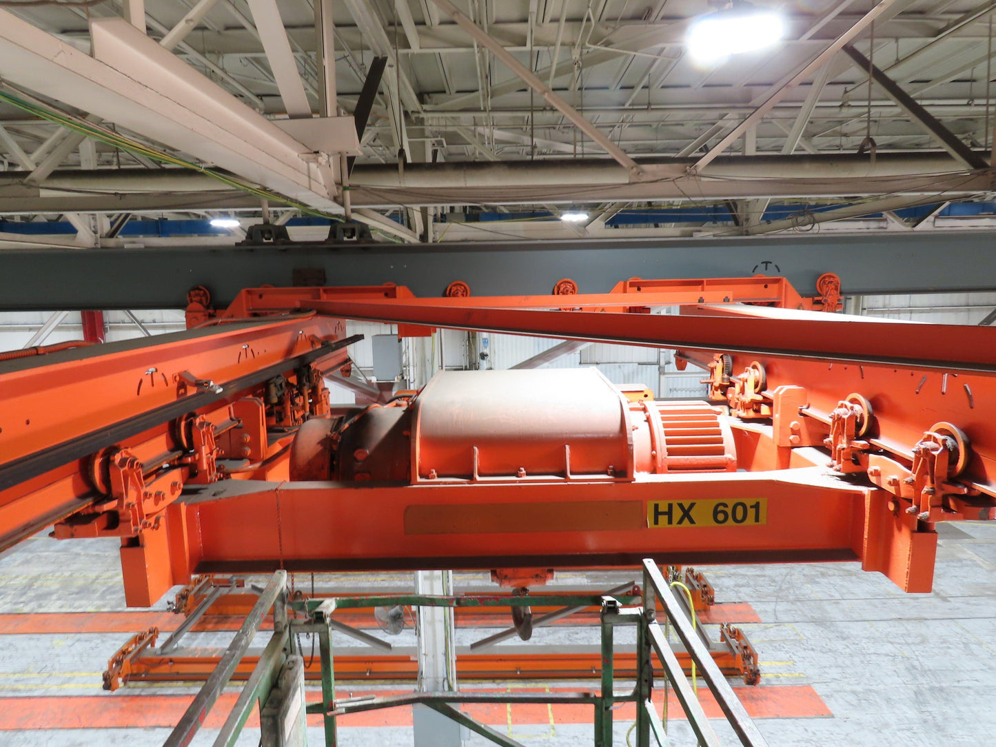 Cleveland Tramrail P&H 7.5 Ton Double Girder Bridge Crane 28' Span w/Remote