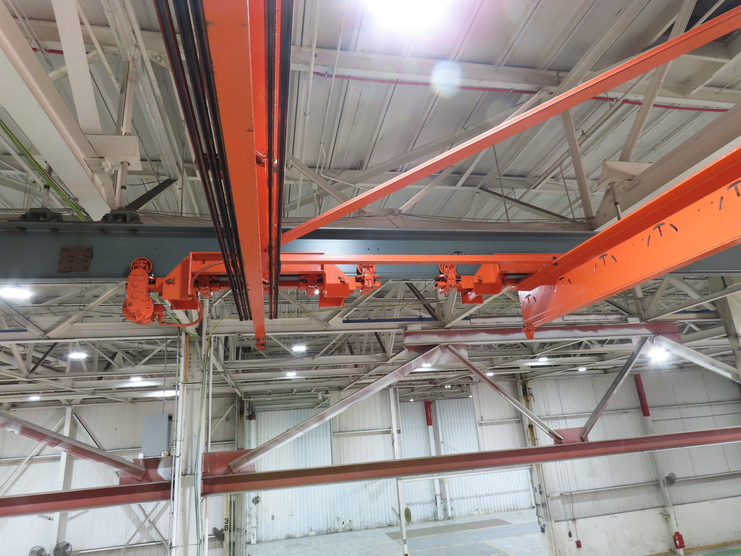 Cleveland Tramrail P&H 7.5 Ton Double Girder Bridge Crane 28' Span w/Remote