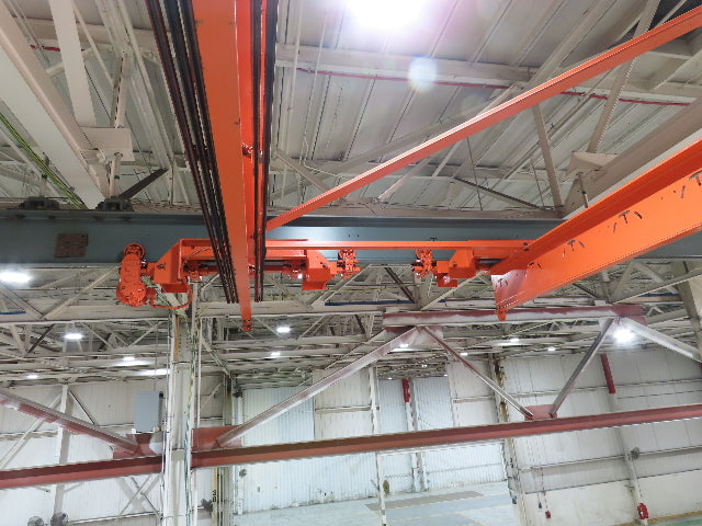 Cleveland Tramrail P&H 7.5 Ton Double Girder Bridge Crane 28' Span w/Remote