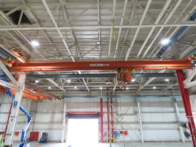 Cleveland Tramrail P&H 5 Ton Single Girder Underhung Bridge Crane 45' 10" Span