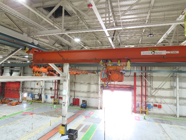 Cleveland Tramrail P&H 5 Ton Single Girder Underhung Bridge Crane 45' 10" Span