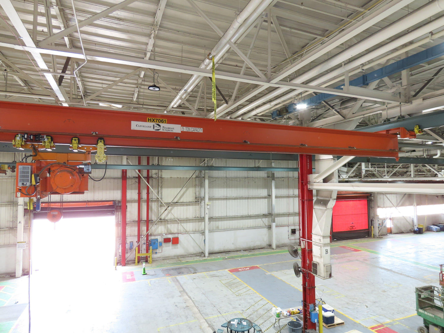 Cleveland Tramrail P&H 5 Ton Single Girder Underhung Bridge Crane 45' 10" Span