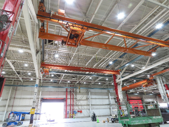 Cleveland Tramrail P&H 7.5 Ton Double Girder Underhung Bridge Crane 45' 10" Span