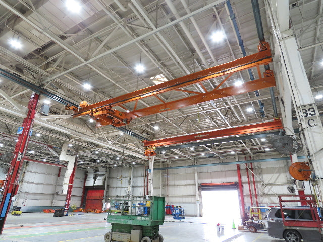 Cleveland Tramrail P&H 7.5 Ton Double Girder Underhung Bridge Crane 45' 10" Span