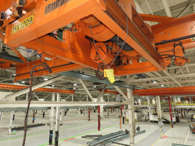 Cleveland Tramrail P&H 7.5 Ton Double Girder Underhung Bridge Crane 45' 10" Span