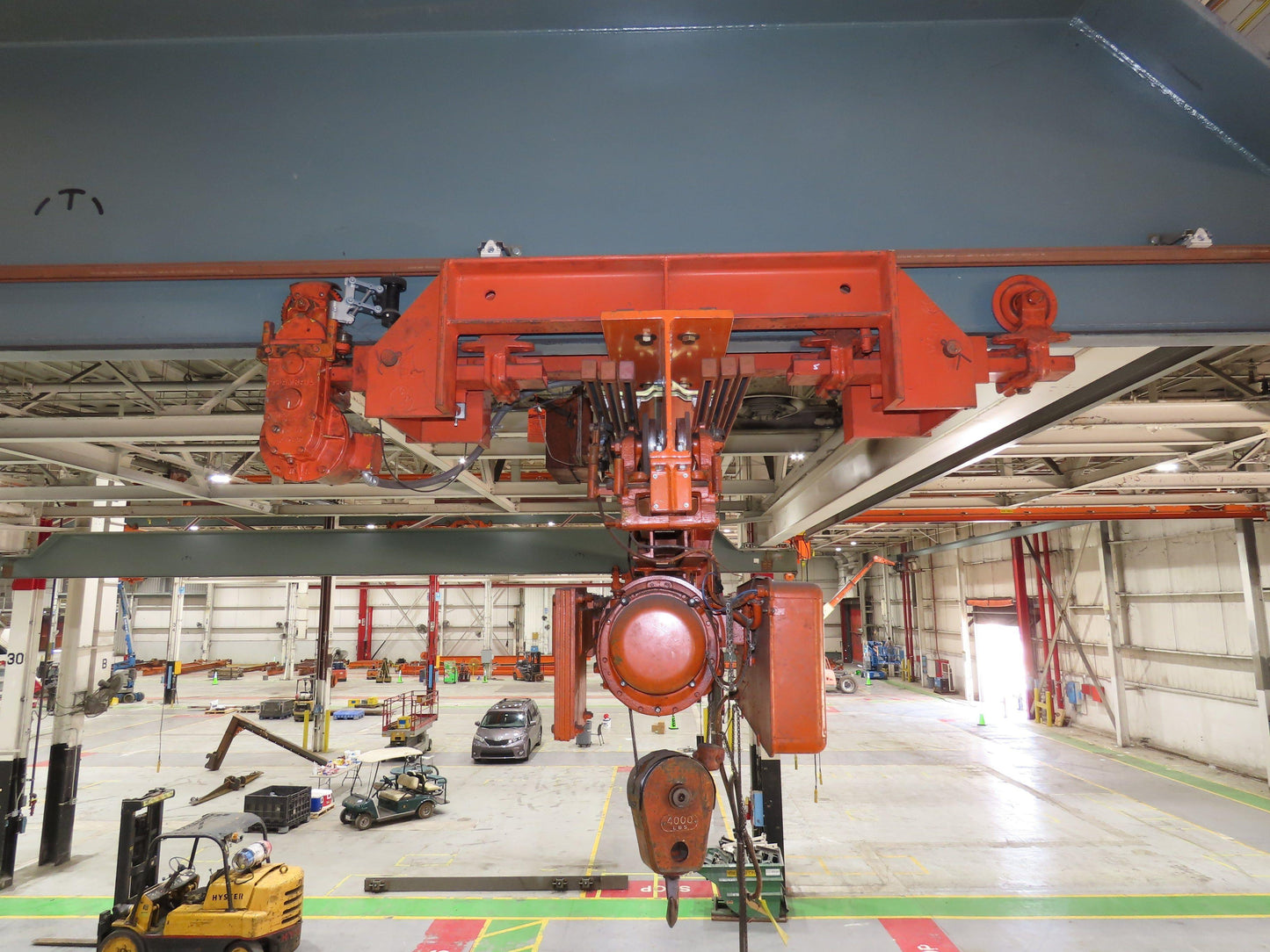 Cleveland Tramrail P&H 2 Ton Single Girder Underhung Bridge Crane 45' 10" Span