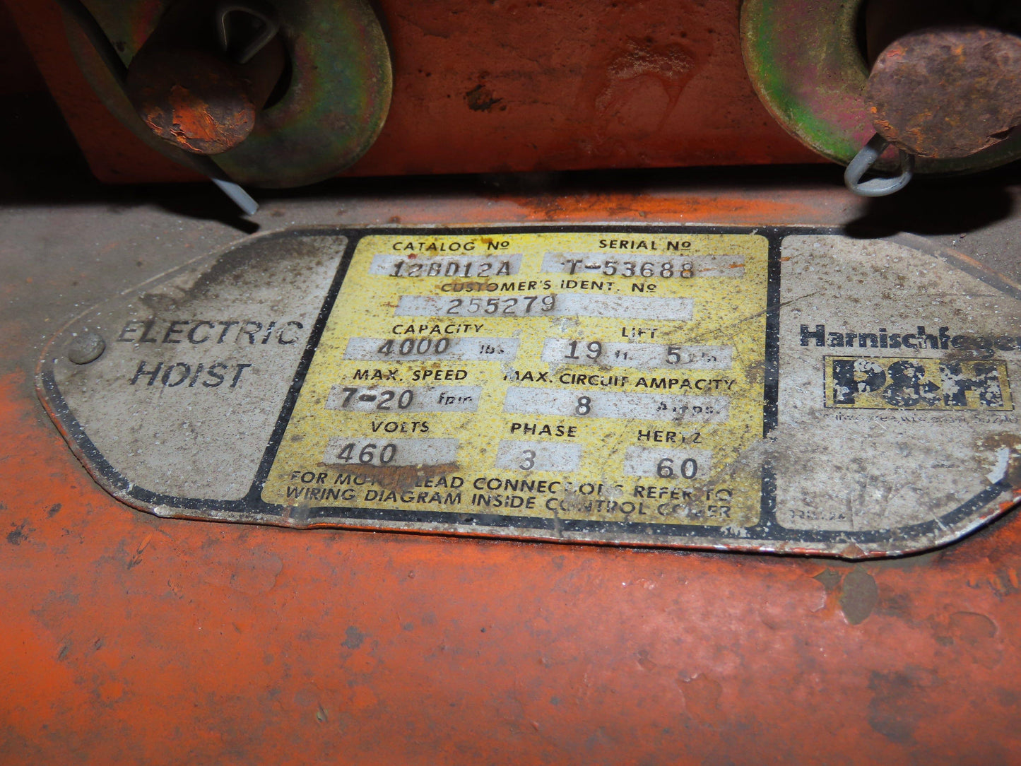 Cleveland Tramrail P&H 2 Ton Single Girder Underhung Bridge Crane 45' 10" Span