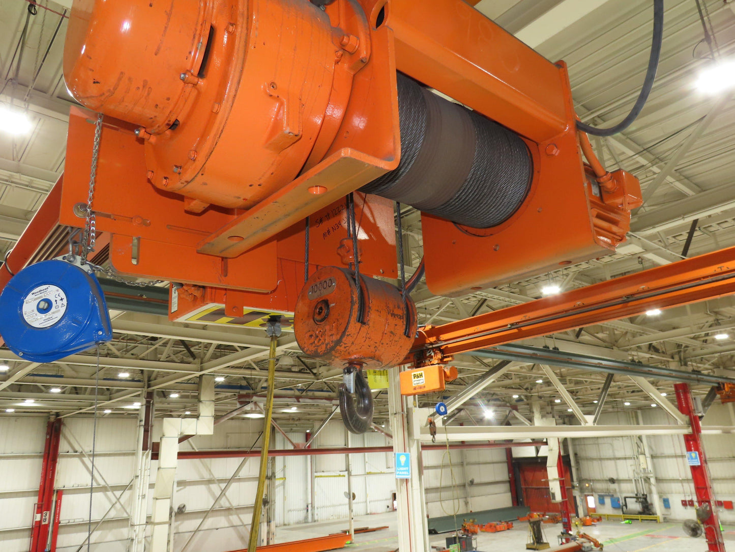 Cleveland Tramrail P&H 5 Ton Single Girder Underhung Bridge Crane 45' 10" Span
