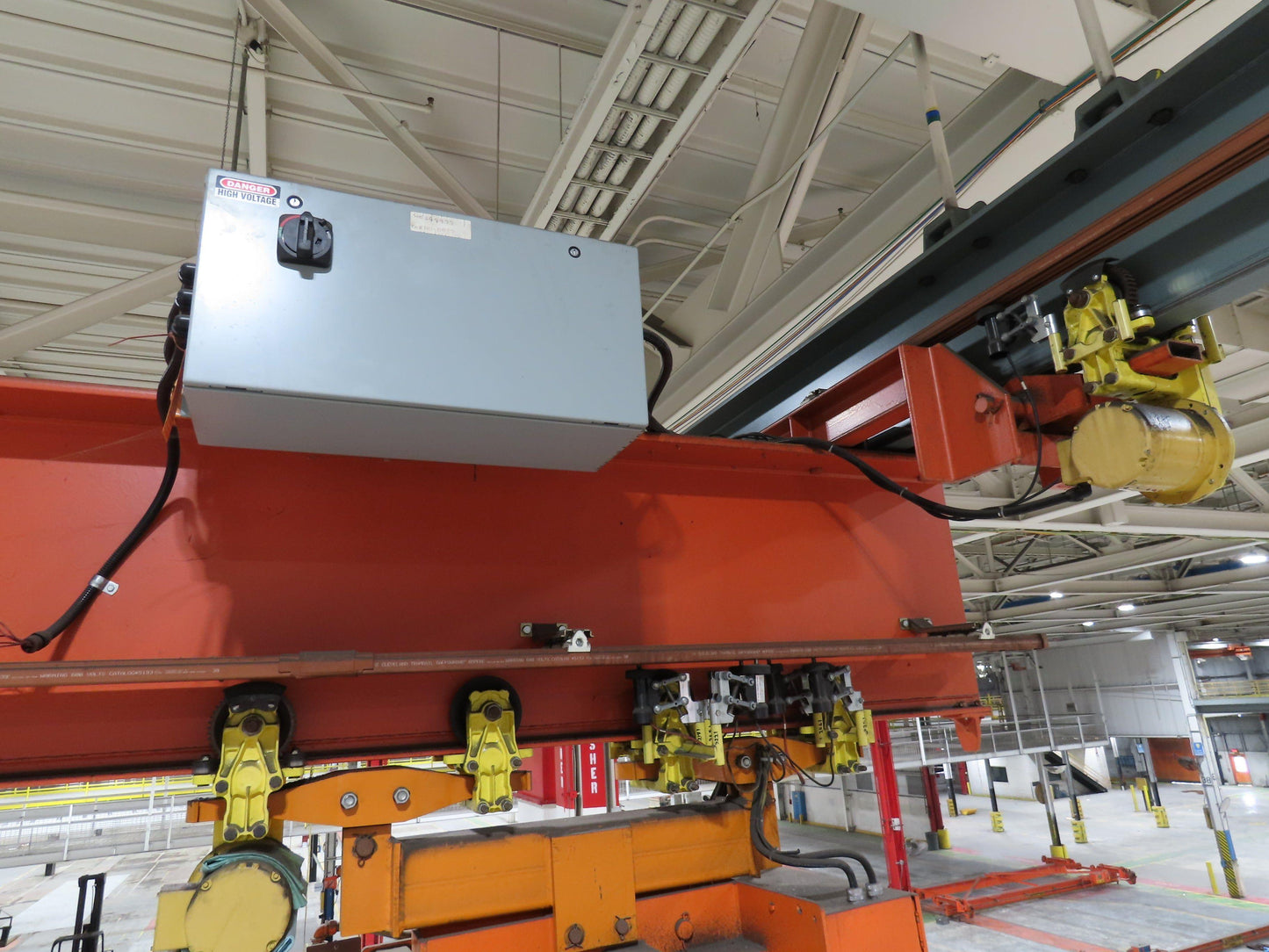 Cleveland Tramrail P&H 5 Ton Single Girder Underhung Bridge Crane 45' 10" Span