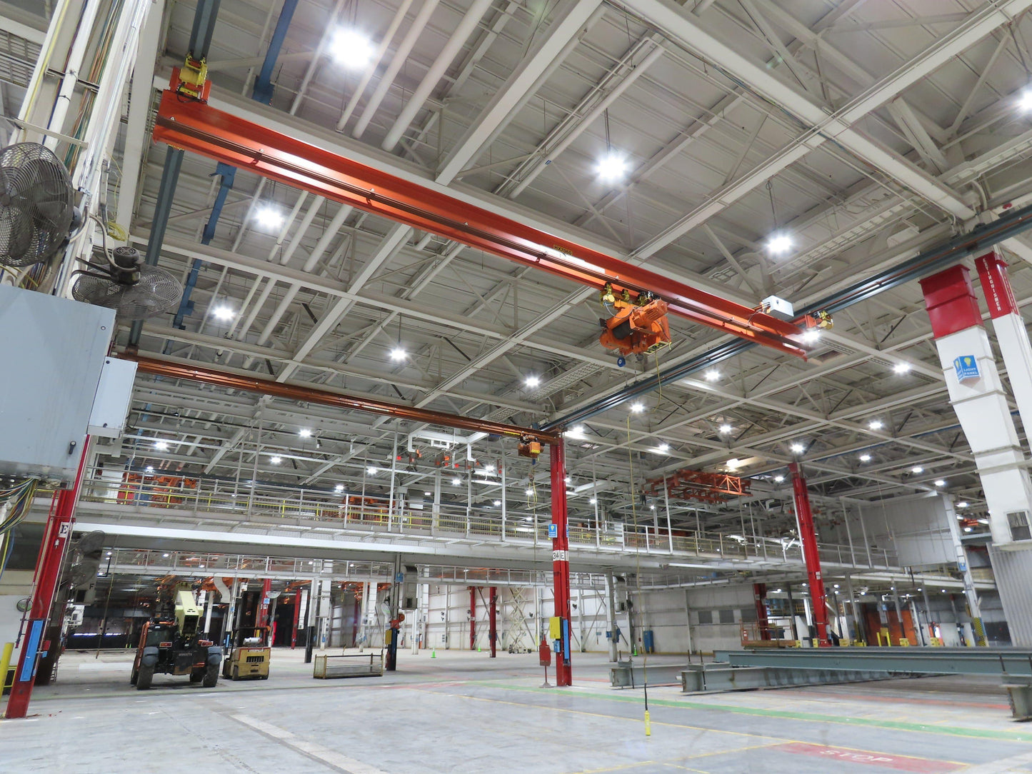 Cleveland Tramrail P&H 5 Ton Single Girder Underhung Bridge Crane 45' 10" Span
