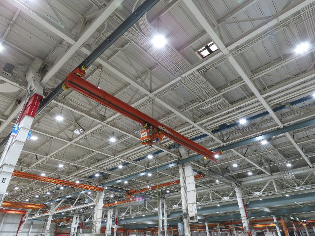 Cleveland Tramrail P&H 5 Ton Single Girder Underhung Bridge Crane 45' 10" Span