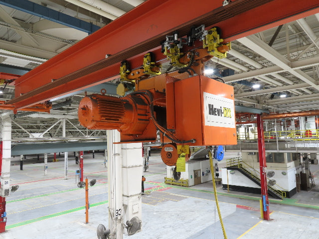 Cleveland Tramrail P&H 5 Ton Single Girder Underhung Bridge Crane 45' 10" Span