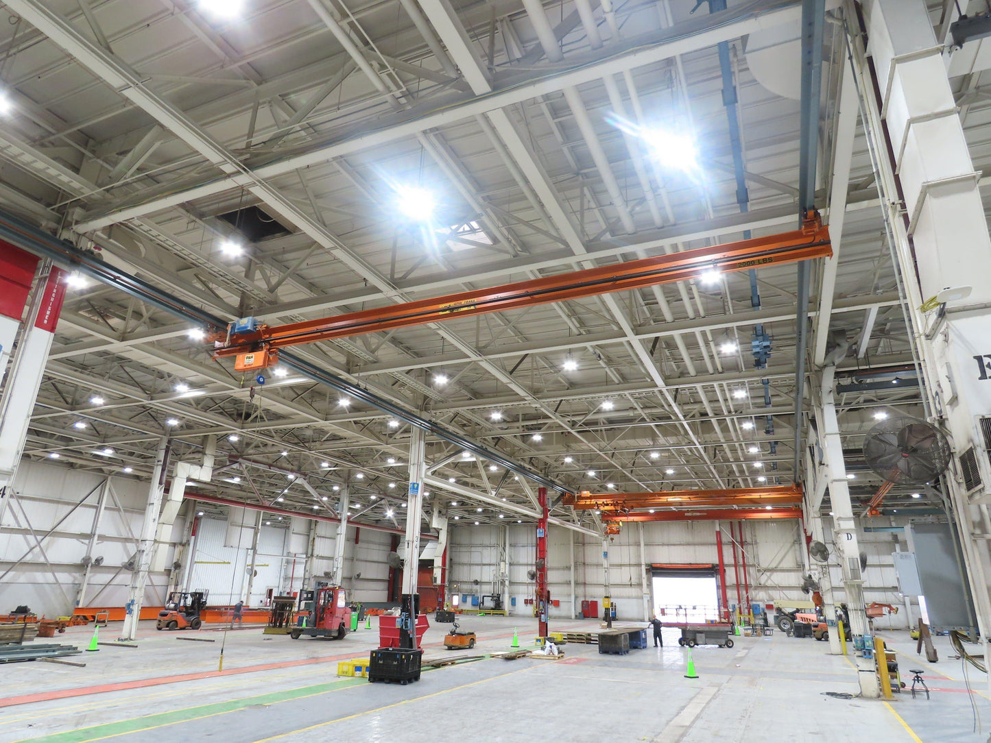 Cleveland Tramrail P&H 1 Ton Single Girder Underhung Bridge Crane 45' 10" Span