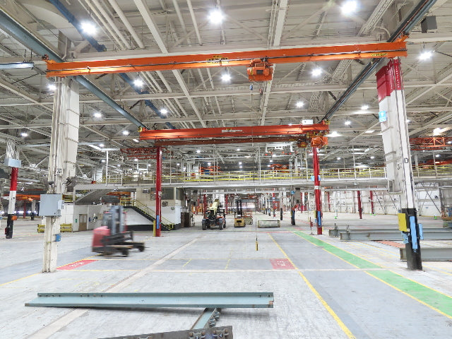 Cleveland Tramrail P&H 1 Ton Single Girder Underhung Bridge Crane 45' 10" Span