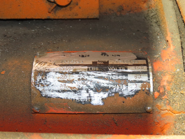 Cleveland Tramrail P&H 1 Ton Single Girder Underhung Bridge Crane 45' 10" Span