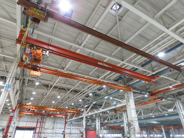 Cleveland Tramrail P&H 1 Ton Single Girder Underhung Bridge Crane 45' 10" Span