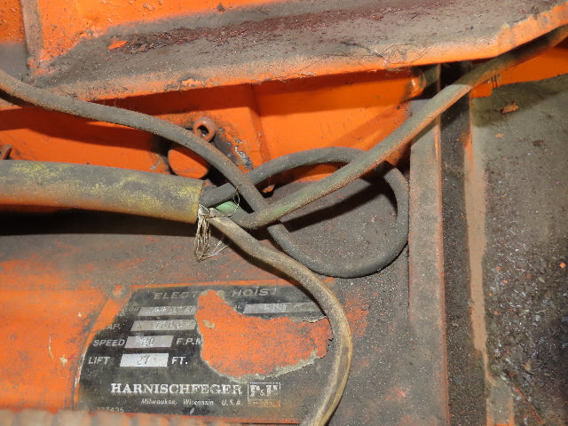 Cleveland Tramrail P&H 1 Ton Single Girder Underhung Bridge Crane 45' 10" Span