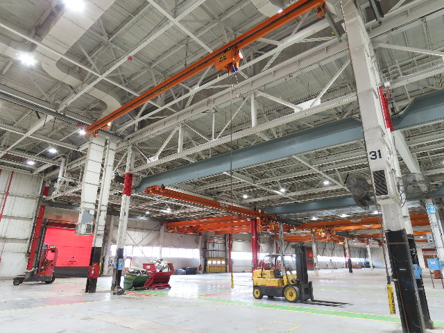 Cleveland Tramrail P&H 1 Ton Single Girder Underhung Bridge Crane 45' 10" Span