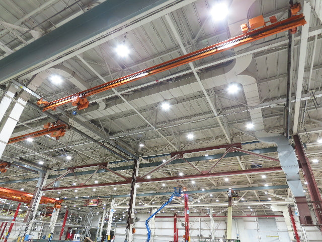 Cleveland Tramrail P&H 1 Ton Single Girder Underhung Bridge Crane 45' 10" Span