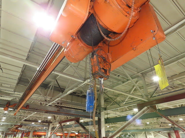 Cleveland Tramrail P&H 1 Ton Single Girder Underhung Bridge Crane 45' 10" Span