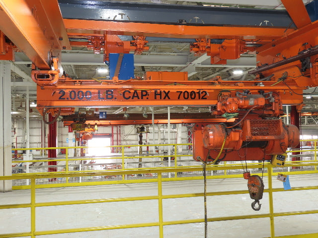 Cleveland Tramrail 7.5 Ton Double Girder Bridge Crane 18' 3" Span w/Remote