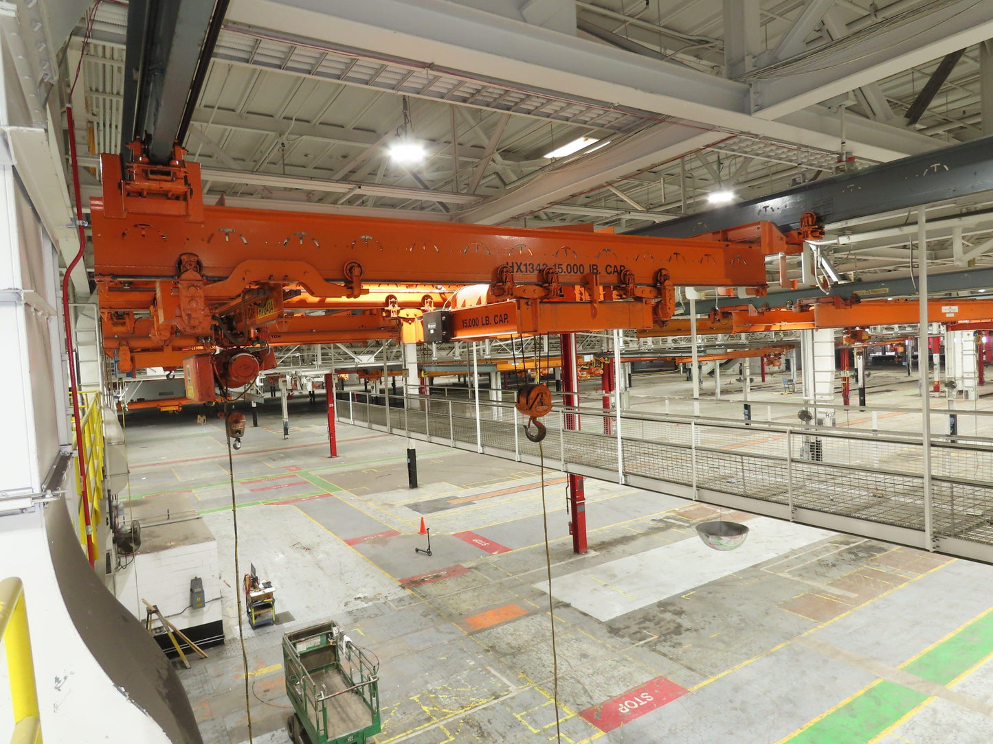 Cleveland Tramrail 7.5 Ton Double Girder Bridge Crane 18' 3" Span w/Remote