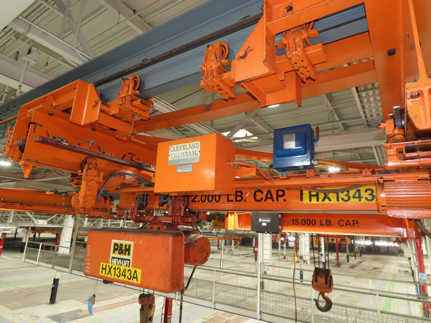 Cleveland Tramrail 7.5 Ton Double Girder Bridge Crane 18' 3" Span w/Remote