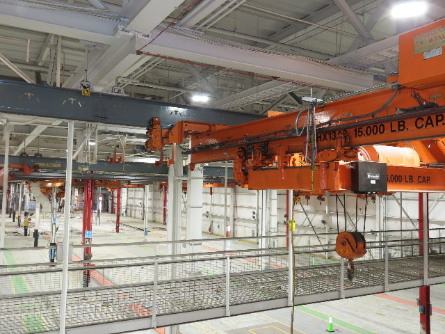 Cleveland Tramrail 7.5 Ton Double Girder Bridge Crane 18' 3" Span w/Remote