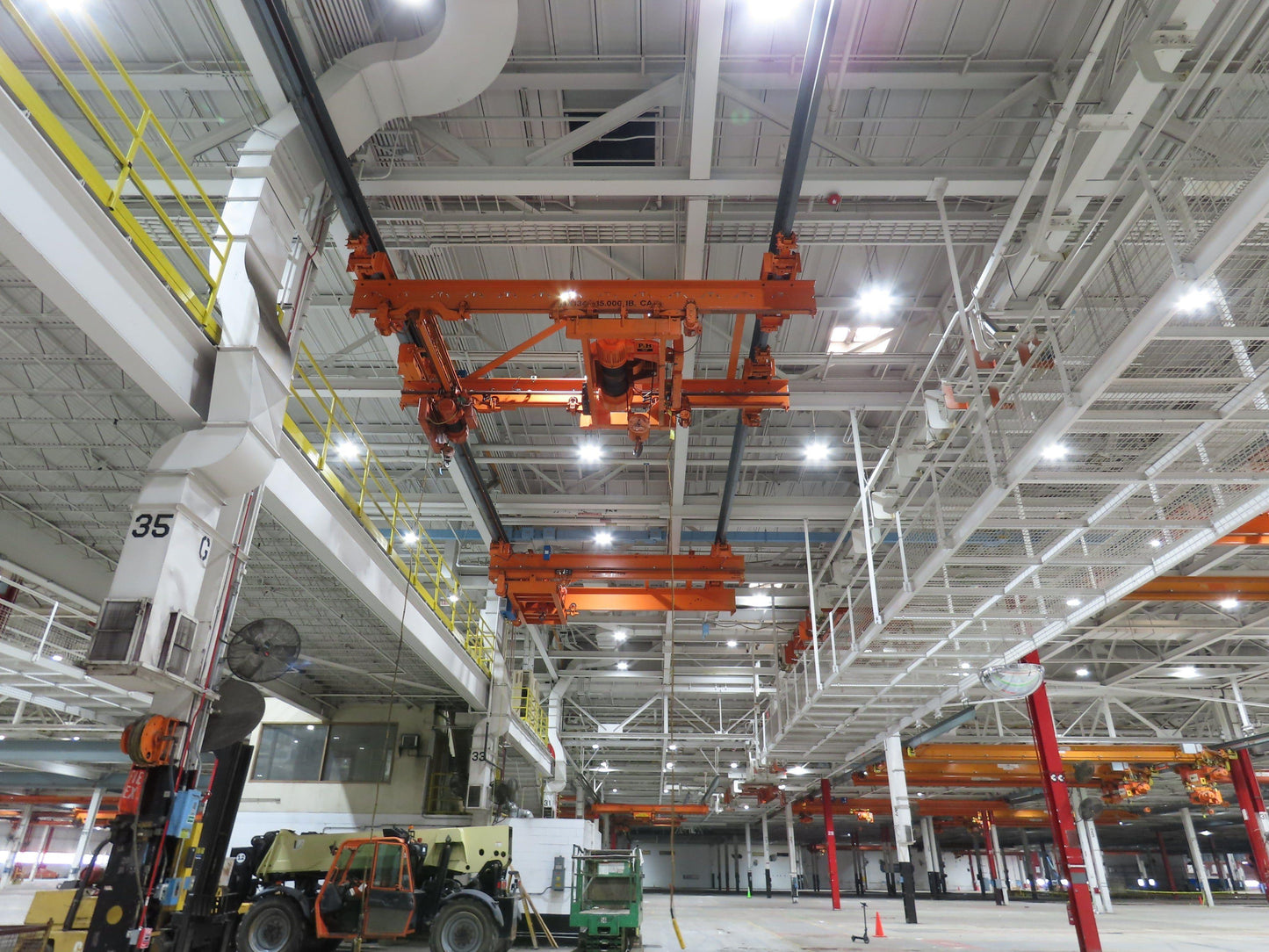 Cleveland Tramrail 7.5 Ton Double Girder Bridge Crane 18' 3" Span w/Remote