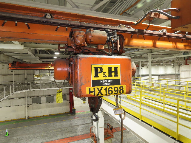 Cleveland Tramrail P&H 1/2 Ton Single Girder Underhung Bridge Crane 18' 3" Span