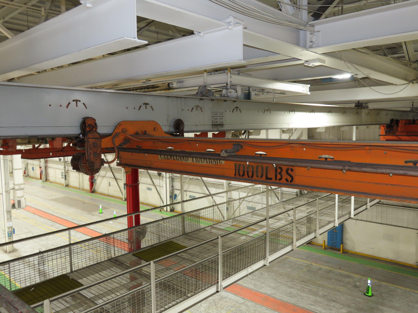 Cleveland Tramrail P&H 1/2 Ton Single Girder Underhung Bridge Crane 18' 3" Span
