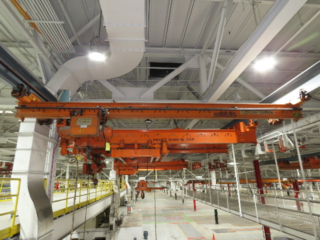 Cleveland Tramrail P&H 1/2 Ton Single Girder Underhung Bridge Crane 18' 3" Span