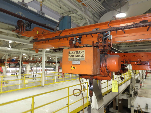 Cleveland Tramrail P&H 1/2 Ton Single Girder Underhung Bridge Crane 18' 3" Span