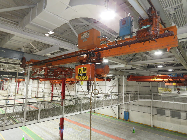 Cleveland Tramrail P&H 1/2 Ton Single Girder Underhung Bridge Crane 18' 3" Span