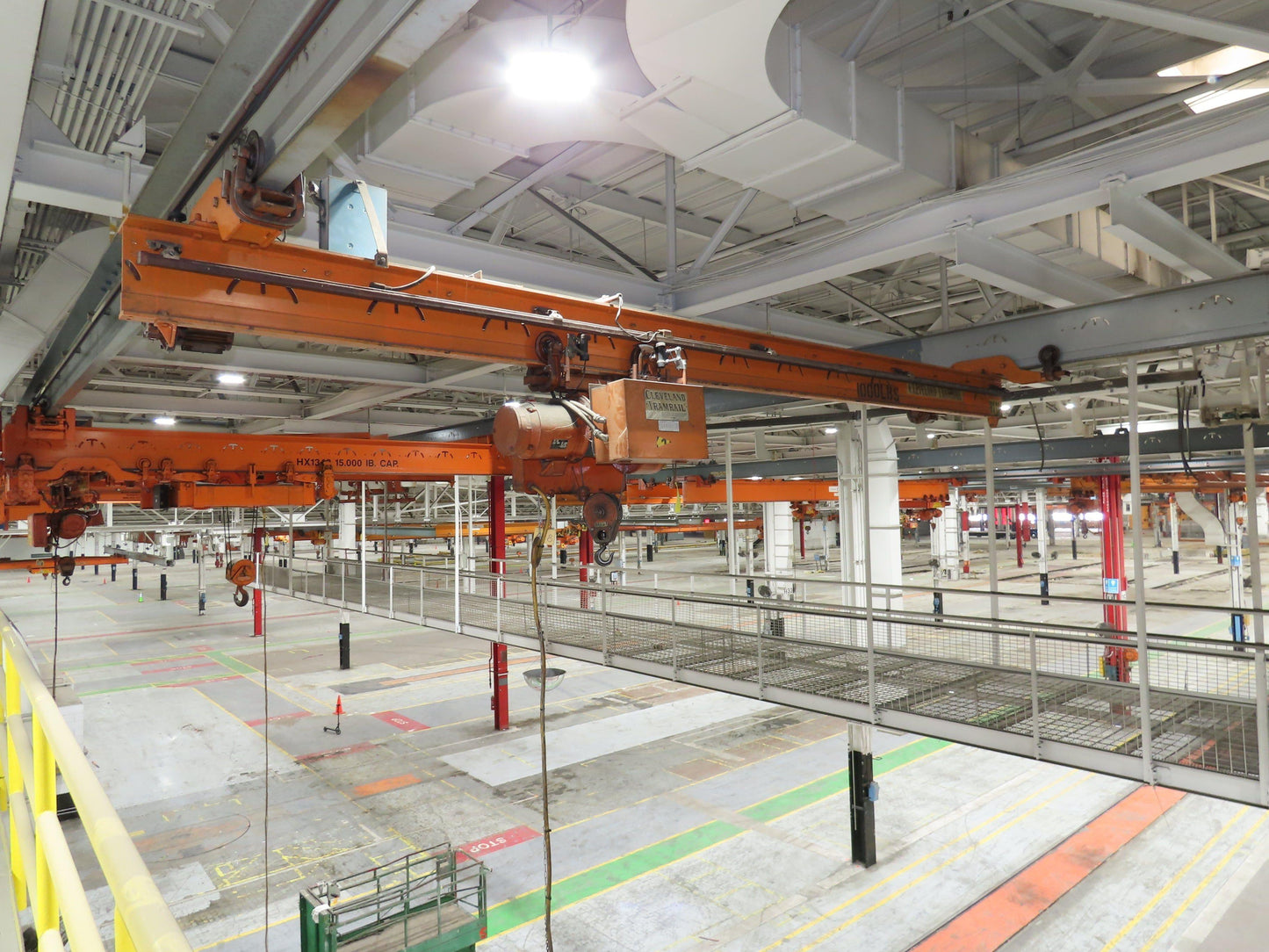 Cleveland Tramrail P&H 1/2 Ton Single Girder Underhung Bridge Crane 18' 3" Span