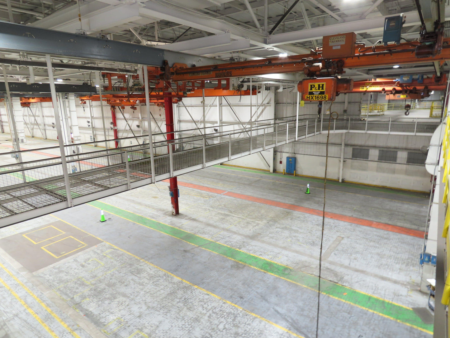 Cleveland Tramrail P&H 1/2 Ton Single Girder Underhung Bridge Crane 18' 3" Span