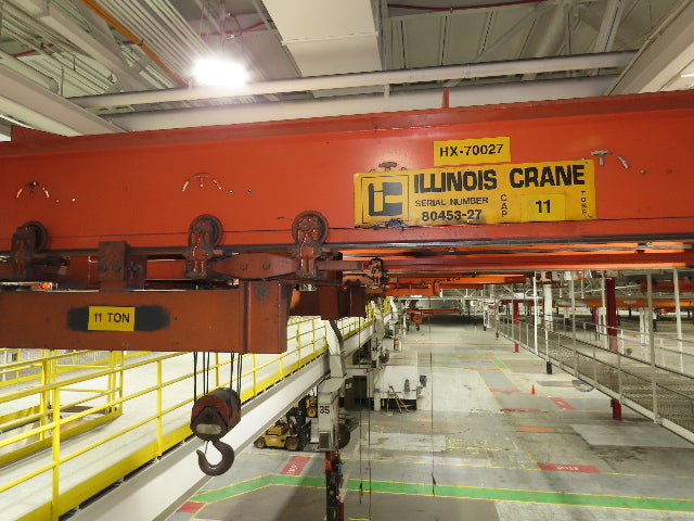 Cleveland Tramrail 11 Ton Double Girder Underhung Bridge Crane 18' 3" Span