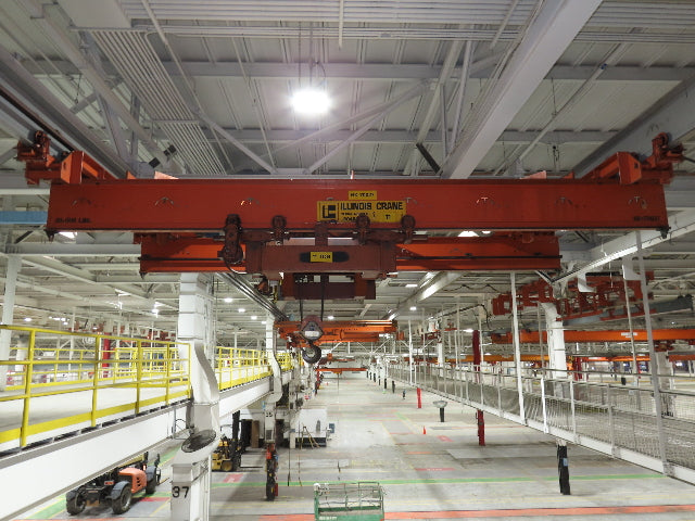 Cleveland Tramrail 11 Ton Double Girder Underhung Bridge Crane 18' 3" Span