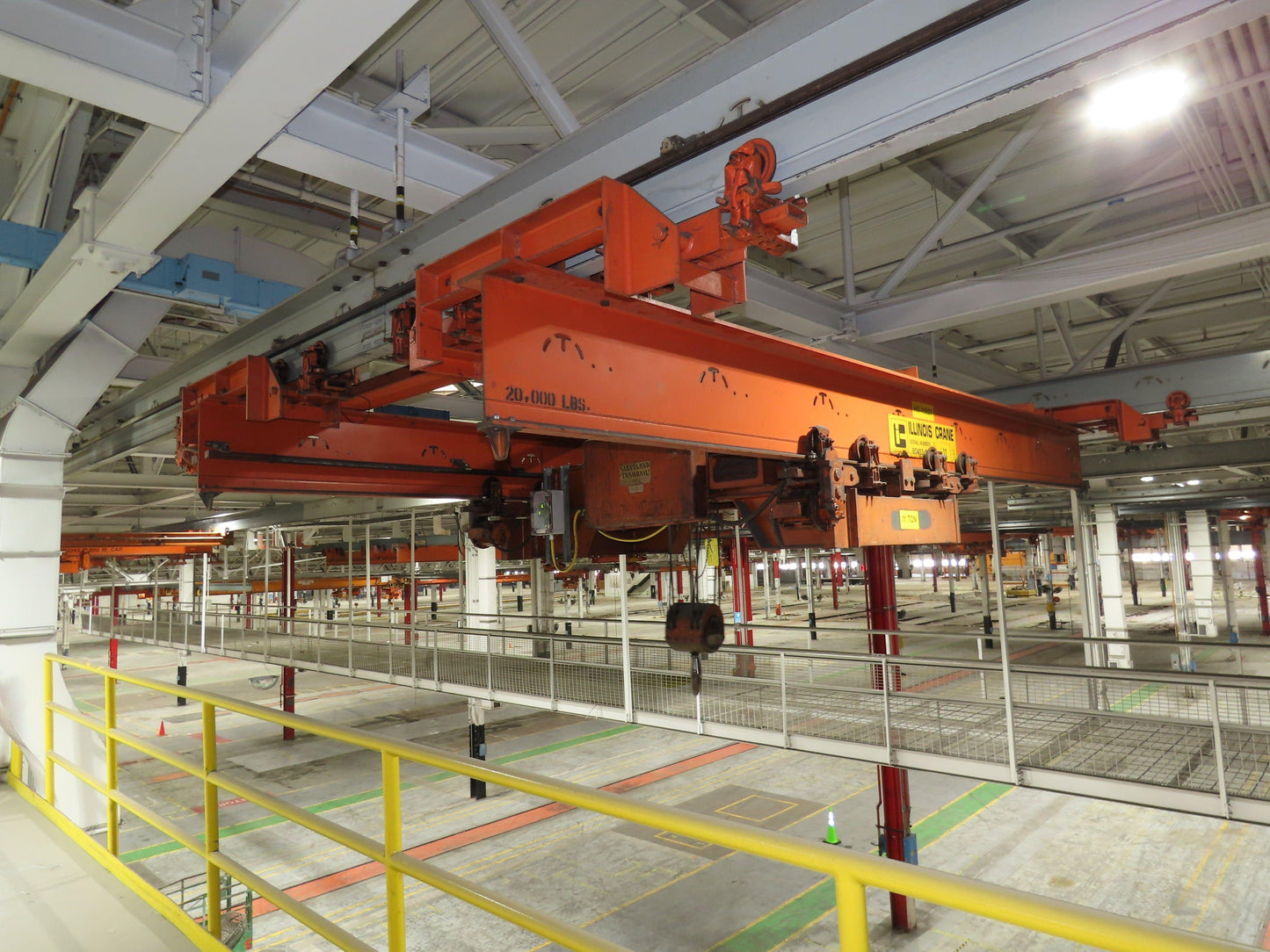 Cleveland Tramrail 11 Ton Double Girder Underhung Bridge Crane 18' 3" Span
